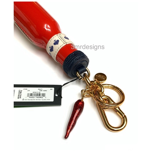NWT Kate Spade ♠️ SPICE IT UP Faux Patent Leather With Leather Trim Keychain - Picture 6 of 9